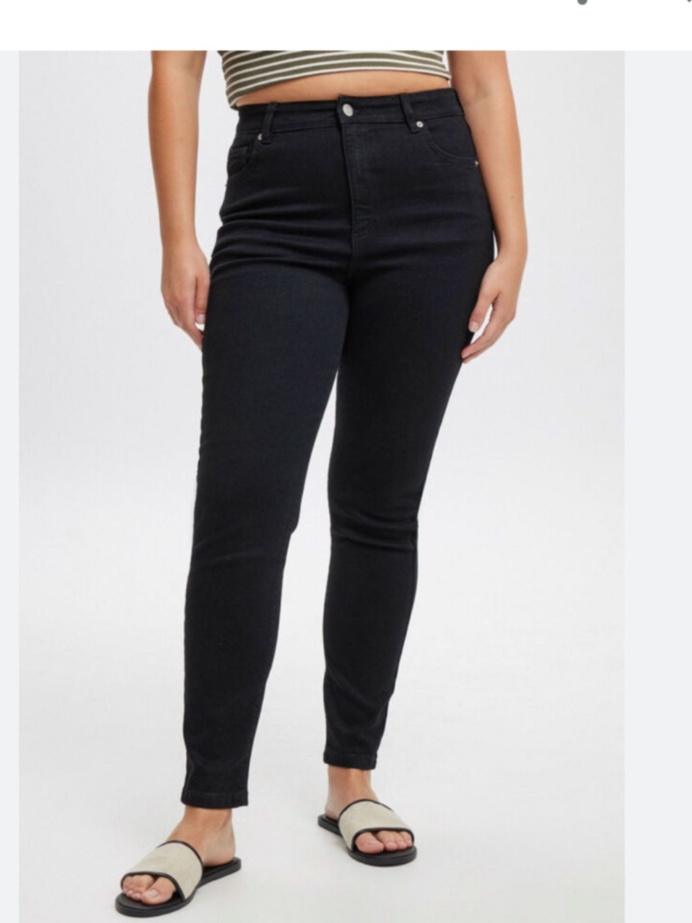 Cotton On High Rise Skinny Jean Black 34 NWT